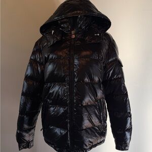 Moncler Shiny Black Puffer Jacket- Maya Jacket